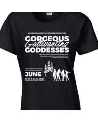 poster for Gorgeous Gallivanting Goddesses - Customized Adult Woman Tshirt Cast and Crew - $35